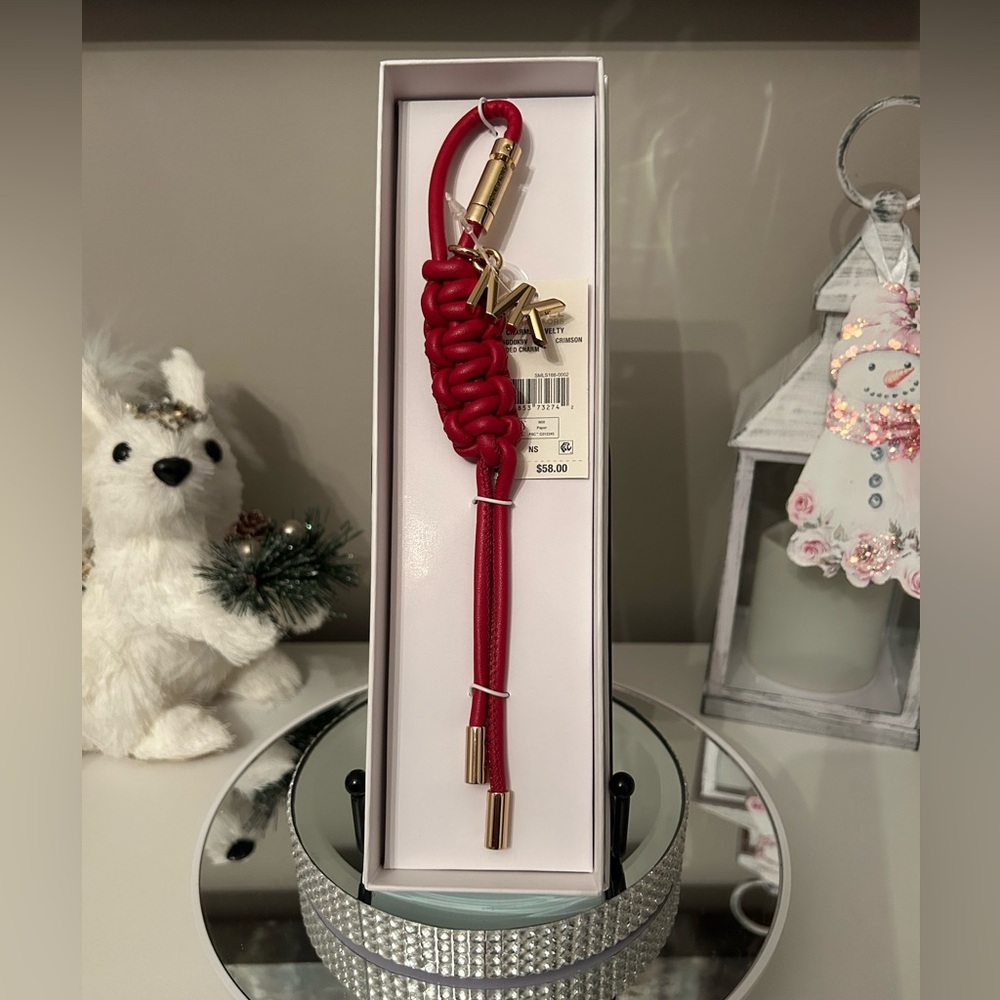 Michael Kors Red and Gold-Tone Keychain/Bag Charm - Picture 5 of 8